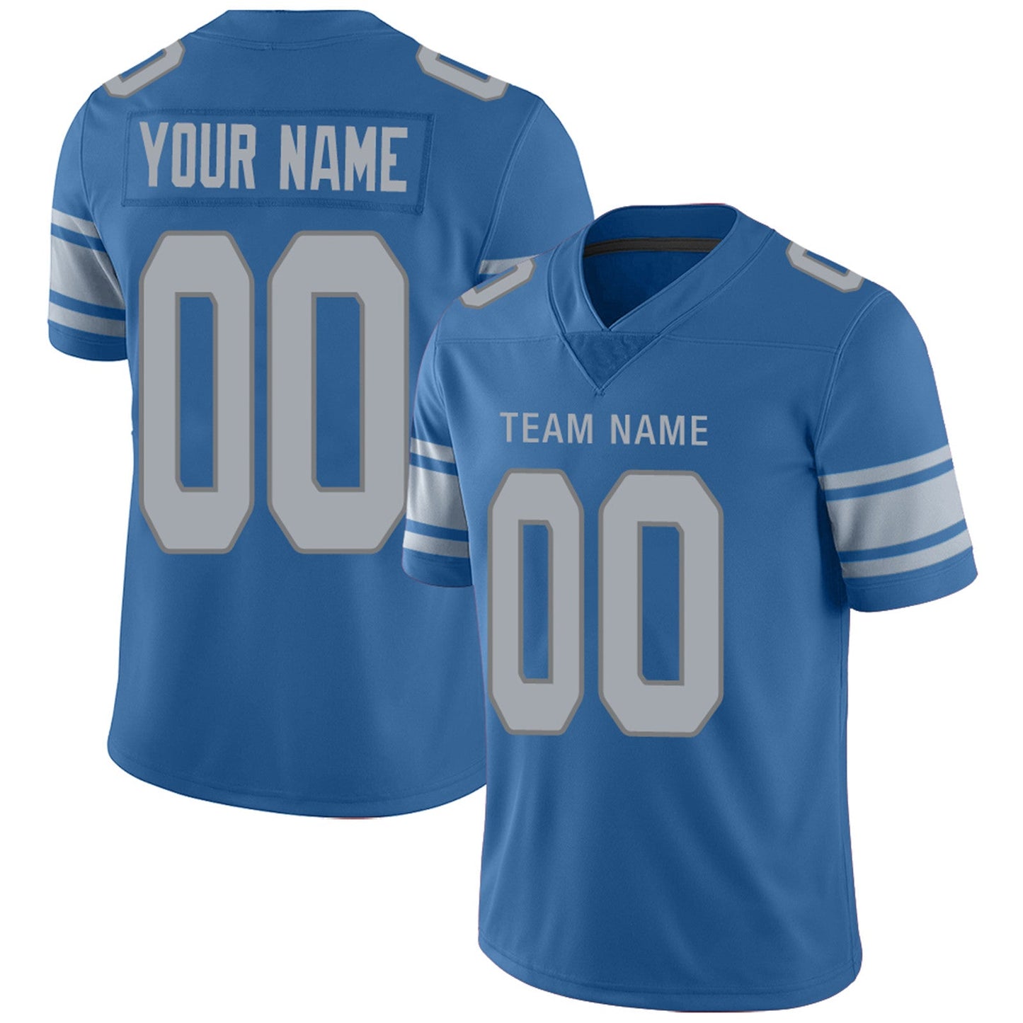 Custom Detroit Lions Football Jersey Team Player or Personalized Design Your Own Name for Men's Women's Youth Jerseys Blue