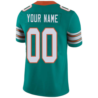 Custom M.Dolphins Football Jerseys Team Player or Personalized Design Your Own Name for Men's Women's Youth Jerseys Aqua