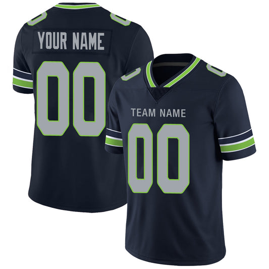 Custom S.Seahawks Football Jerseys Team Player or Personalized Design Your Own Name for Men's Women's Youth Jerseys Navy