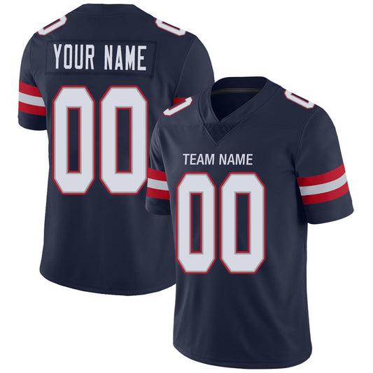 Custom New England Patriots Football Jerseys Team Player or Personalized Design Your Own Name for Men's Women's Youth Jerseys Navy