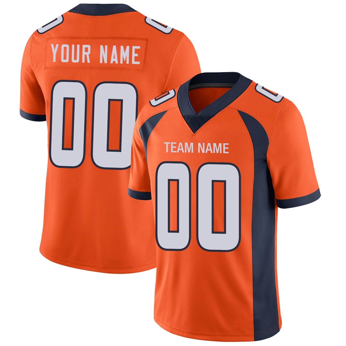 Custom Denver Broncos Football Jerseys Team Player or Personalized Design Your Own Name for Men's Women's Youth Jerseys Orange