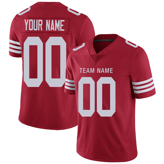 Custom San Francisco 49ers Football Jerseys Team Player or Personalized Design Your Own Name for Men's Women's Youth Jerseys Red