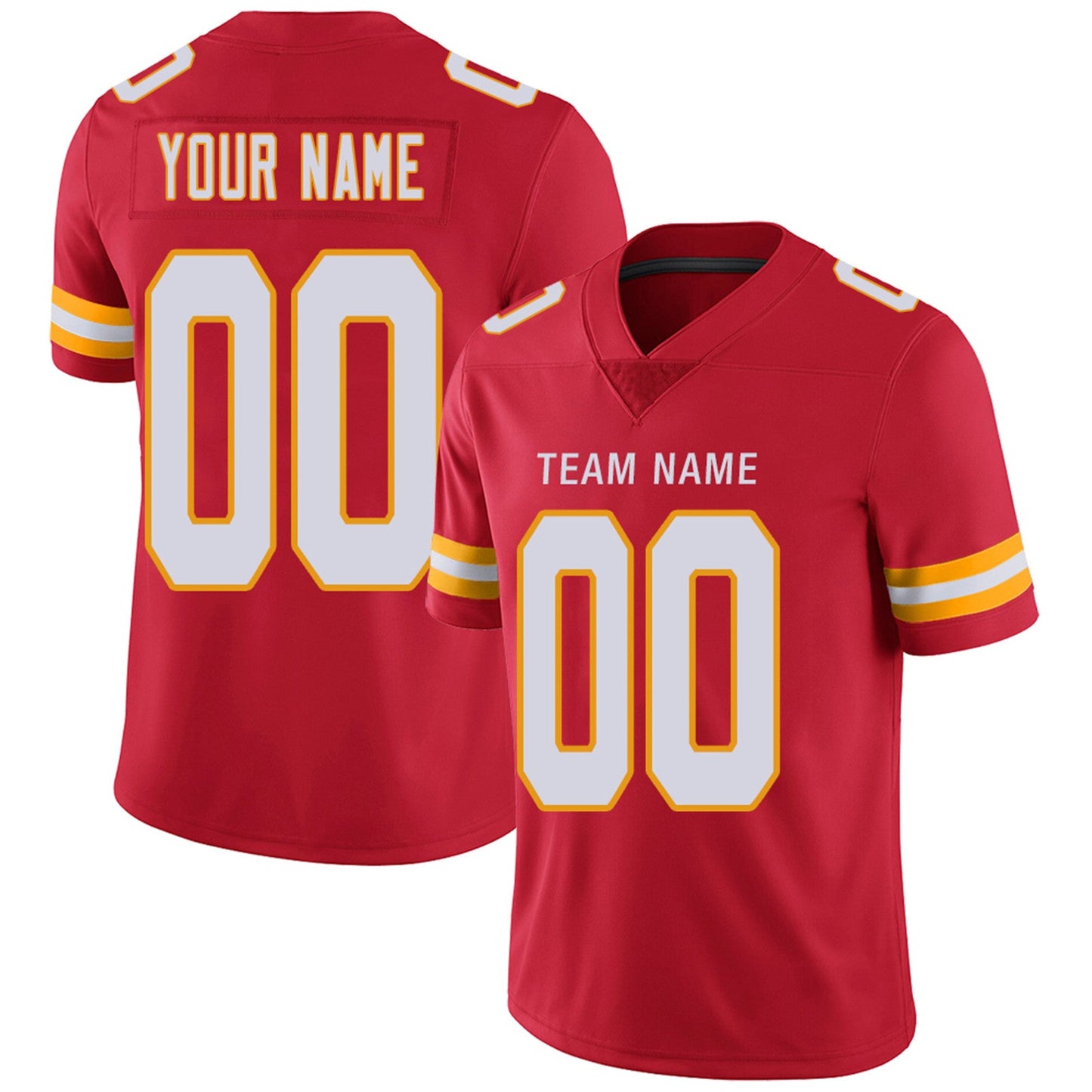 Custom  Kansas CityChiefs Football Jerseys Team Player or Personalized Design Your Own Name for Men's Women's Youth Jerseys Red