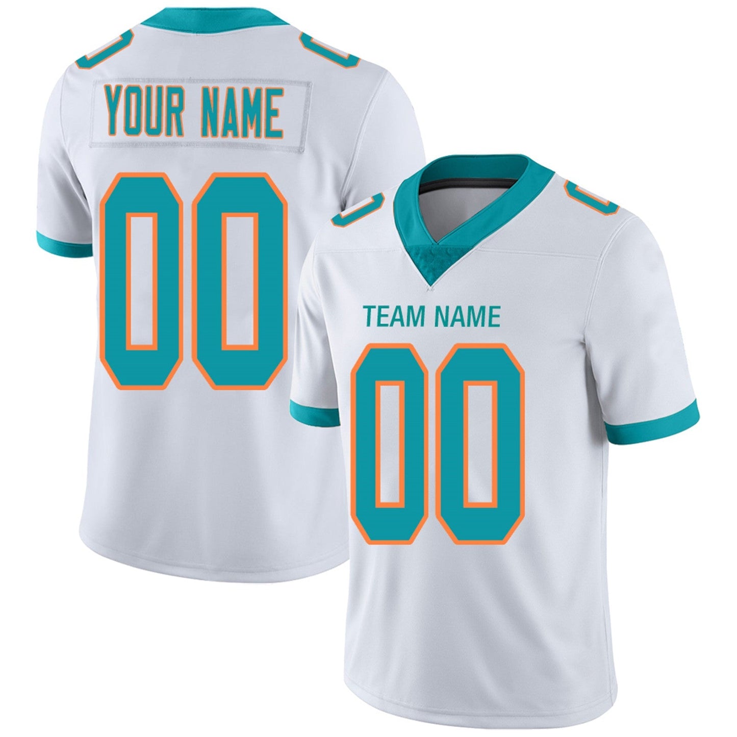 Custom M.Dolphins Football Jerseys Team Player or Personalized Design Your Own Name for Men's Women's Youth Jerseys Aqua