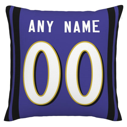 Custom Baltimore Ravens Pillow Purple Football Team Decorative Throw Pillow Case Print Personalized Football Style Fans Letters & Number Birthday Gift Football Pillows