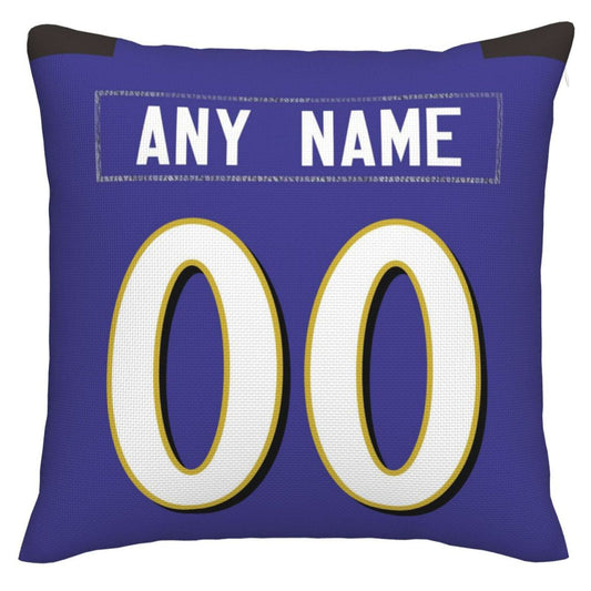 Custom Baltimore Ravens Pillow Purple Football Team Decorative Throw Pillow Case Print Personalized Football Style Fans Letters & Number Birthday Gift Football Pillows