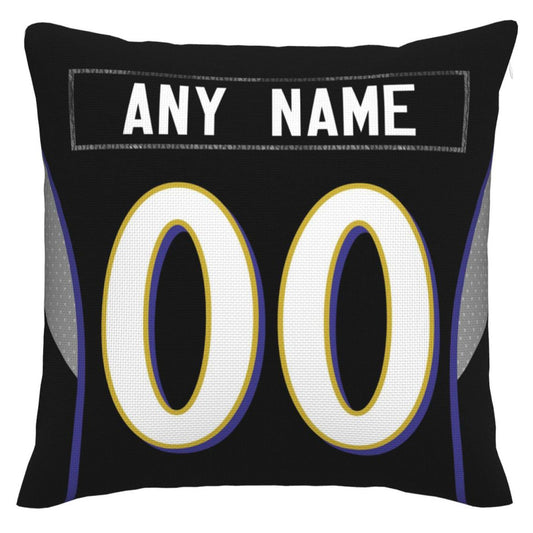 Custom Baltimore Ravens Pillow Purple Football Team Decorative Throw Pillow Case Print Personalized Football Style Fans Letters & Number Birthday Gift Football Pillows