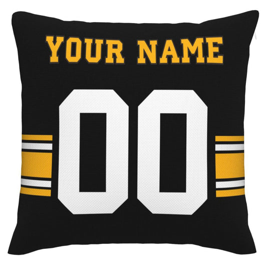 Custom Pittsburgh Steelers Pillow Decorative Throw Pillow Case - Print Personalized Football Team Fans Name & Number Birthday Gift Football Pillows