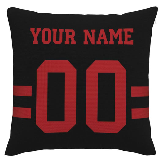 Custom San Francisco 49ers Pillow Decorative Throw Pillow Case - Print Personalized Football Team Fans Name & Number Birthday Gift Football Pillows