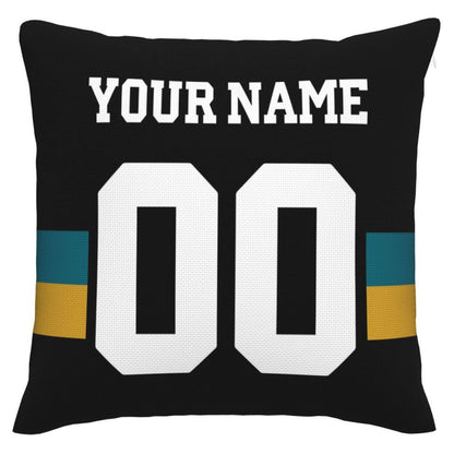 Custom J.Jaguars Pillow Decorative Throw Pillow Case - Print Personalized Football Team Fans Name & Number Birthday Gift Football Pillows