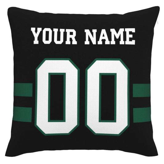 Custom New York Jets Pillow Decorative Throw Pillow Case - Print Personalized Football Team Fans Name & Number Birthday Gift Football Pillows