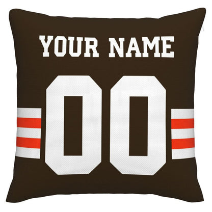 Custom C.Browns Pillow Decorative Throw Pillow Case - Print Personalized Football Team Fans Name & Number Birthday Gift Football Pillows