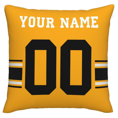 Custom Pittsburgh Steelers Pillow Decorative Throw Pillow Case - Print Personalized Football Team Fans Name & Number Birthday Gift Football Pillows