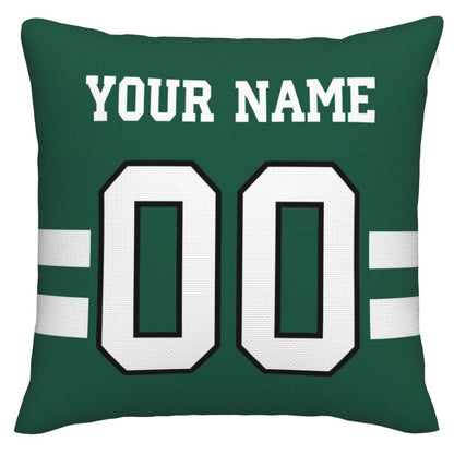 Custom New York Jets Pillow Decorative Throw Pillow Case - Print Personalized Football Team Fans Name & Number Birthday Gift Football Pillows