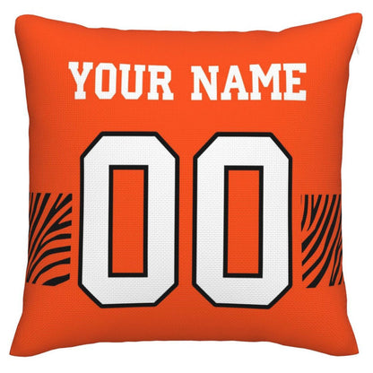 Custom Cincinnati Bengals Pillow Decorative Throw Pillow Case - Print Personalized Football Team Fans Name & Number Birthday Gift Football Pillows