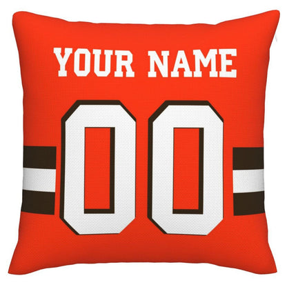 Custom C.Browns Pillow Decorative Throw Pillow Case - Print Personalized Football Team Fans Name & Number Birthday Gift Football Pillows