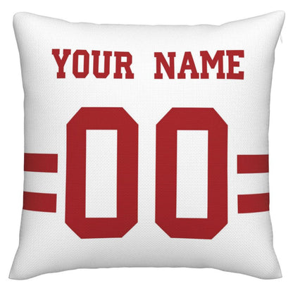 Custom San Francisco 49ers Pillow Decorative Throw Pillow Case - Print Personalized Football Team Fans Name & Number Birthday Gift Football Pillows