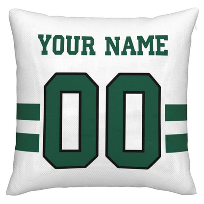 Custom New York Jets Pillow Decorative Throw Pillow Case - Print Personalized Football Team Fans Name & Number Birthday Gift Football Pillows