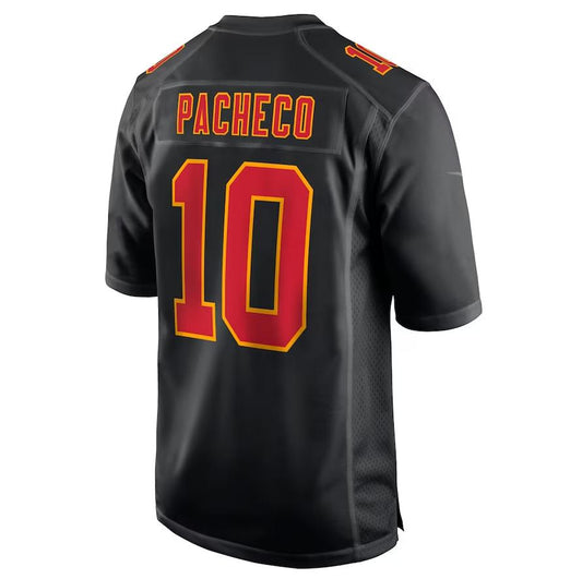 Kansas CityChiefs #10 Isiah Pacheco Black Carbon Fashion Game Player Jersey Football Jerseys