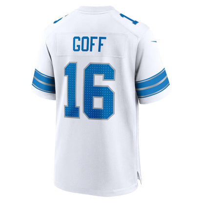 Detroit Lions #16 Jared Goff White 2nd Alternate Game Jersey American Football Jerseys