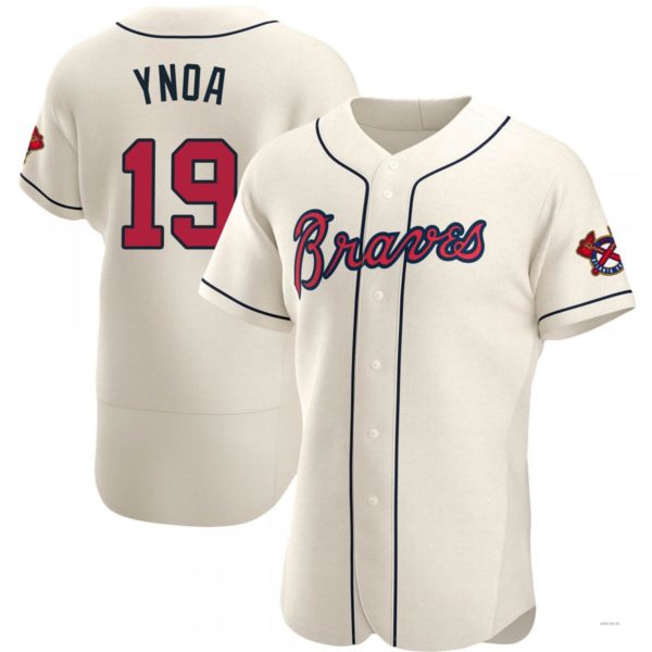 Atlanta Braves #19 Huascar Ynoa Cream Alternate Jersey Stitches Baseball Jerseys