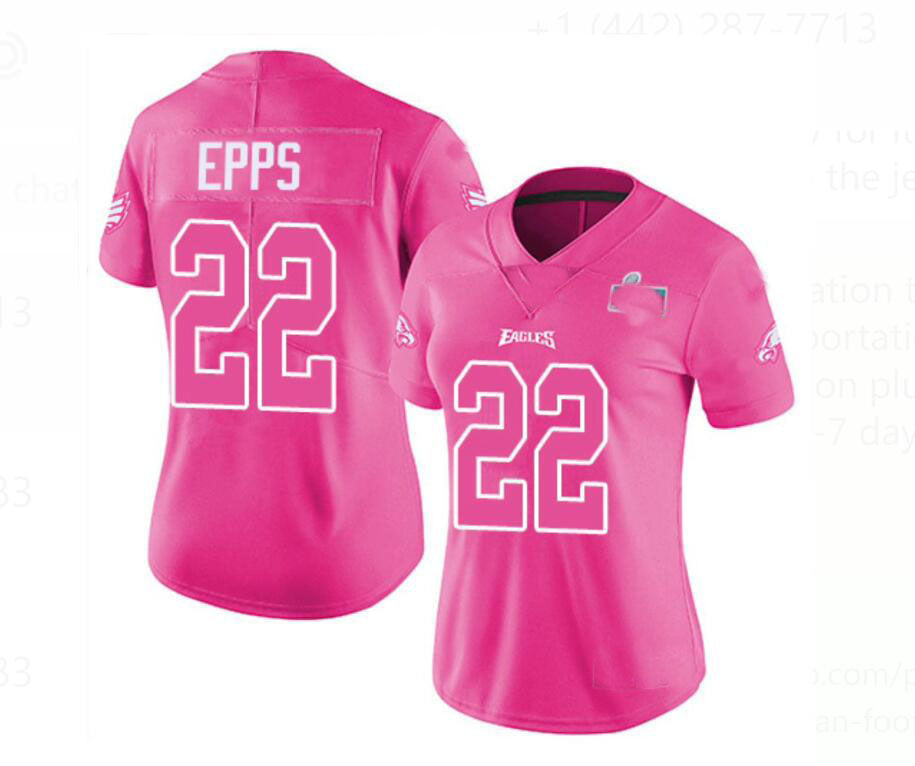 Custom Philadelphia Eagles  #22 Marcus Epps Pink Patch Stitched American Football Jerseys