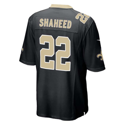 NO.Saints #22 Rashid Shaheed Black Game Jersey Stitched American Football Jerseys