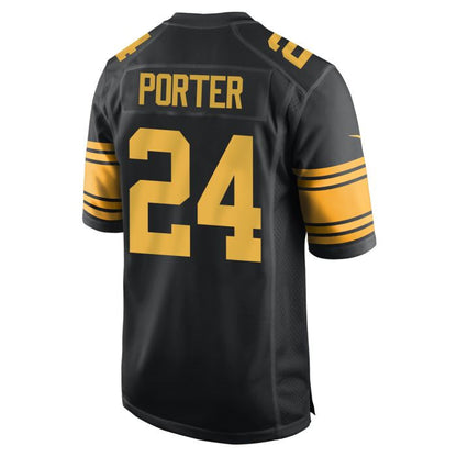 Pittsburgh Steelers #24 Joey Porter Jr. Replica Color Rush Black Stitched American Football Jerseys