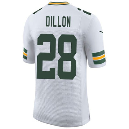 Green Bay PackersPackers #28 A.J. Dillon White Away Limited Stitched American Football Jerseys