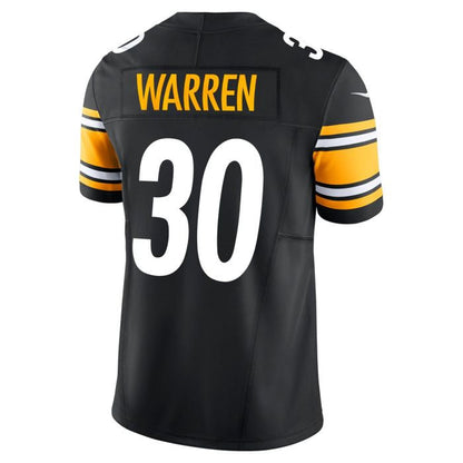 Pittsburgh Steelers #30 Jaylen Warren Vapor F.U.S.E Limited Home Black Stitched American Football Jerseys