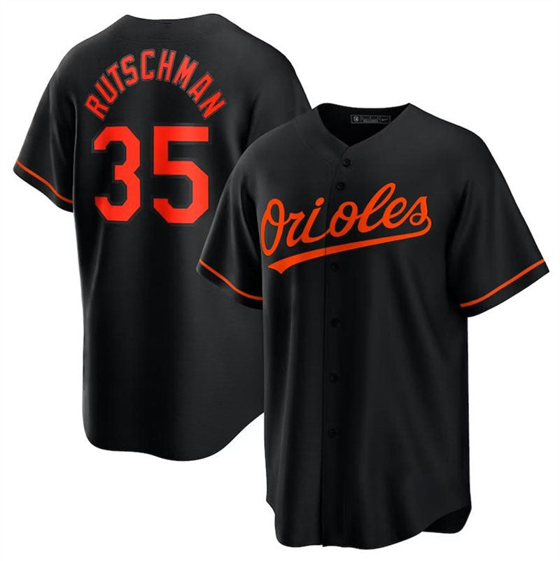 Baltimore Orioles #35 Adley Rutschman Black Alternate Replica Team Jersey Baseball Jerseys