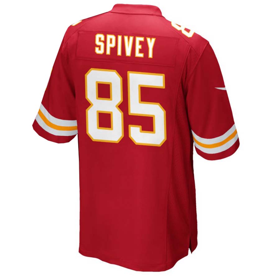 Kansas CityChiefs #85 Geor'Quarius Spivey Red Game Player Jersey Stitched American Football Jerseys