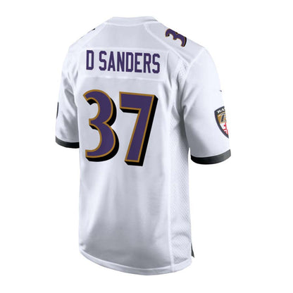 Baltimore Ravens #37 Deion Sanders White Alternate Game Player Jersey Stitched American Football Jerseys