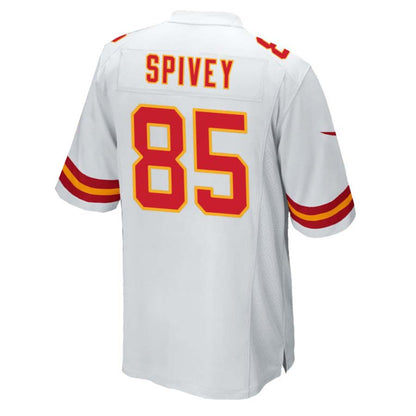 Kansas CityChiefs #85 Geor'Quarius Spivey White Game Player Jersey Stitched American Football Jerseys