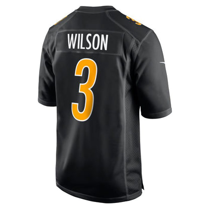 Pittsburgh Steelers #3 Russell Wilson Replica Carbon Stitched American Football Jerseys