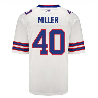 Buffalo  Bills #40 Von Miller Game Jersey - White Stitched American Football Jerseys