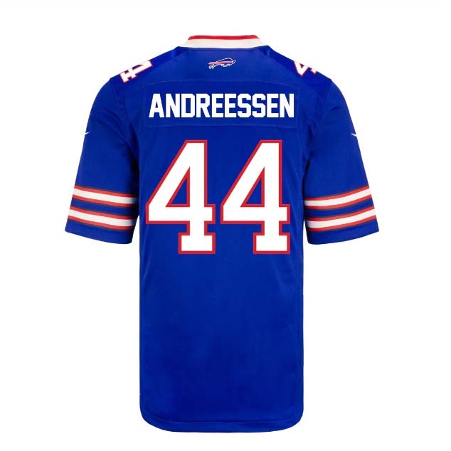 Buffalo  Bills #44 Joe Andreessen Game Jersey - Royal Stitched American Football Jerseys