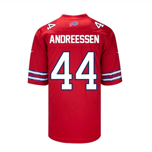 Buffalo  Bills #44 Joe Andreessen Game Jersey - Red Stitched American Football Jerseys