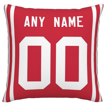 Custom San Francisco 49ers Pillow Decorative Throw Pillow Case - Print Personalized Football Team Fans Name & Number Birthday Gift Football Pillows