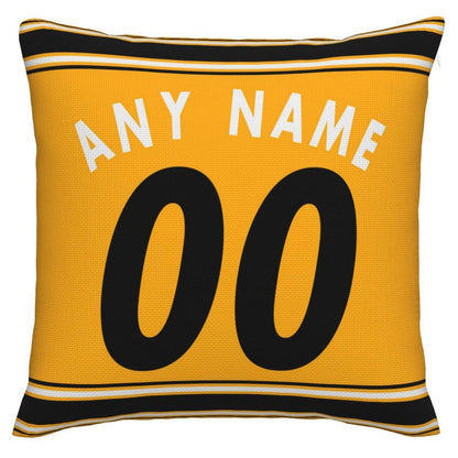 Custom Pittsburgh Steelers Pillow Decorative Throw Pillow Case - Print Personalized Football Team Fans Name & Number Birthday Gift Football Pillows