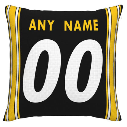 Custom Pittsburgh Steelers Pillow Decorative Throw Pillow Case - Print Personalized Football Team Fans Name & Number Birthday Gift Football Pillows