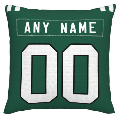 Custom New York Jets Pillow Decorative Throw Pillow Case - Print Personalized Football Team Fans Name & Number Birthday Gift Football Pillows