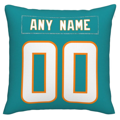 Custom M.Dolphins Pillow Decorative Throw Pillow Case - Print Personalized Football Team Fans Name & Number Birthday Gift Football Pillows