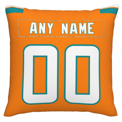 Custom M.Dolphins Pillow Decorative Throw Pillow Case - Print Personalized Football Team Fans Name & Number Birthday Gift Football Pillows