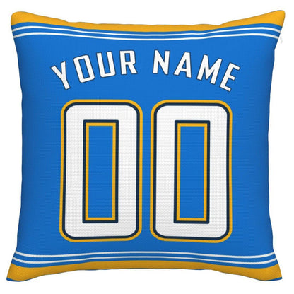 Custom LA.Chargers Pillow Decorative Throw Pillow Case - Print Personalized Football Team Fans Name & Number Birthday Gift Football Pillows