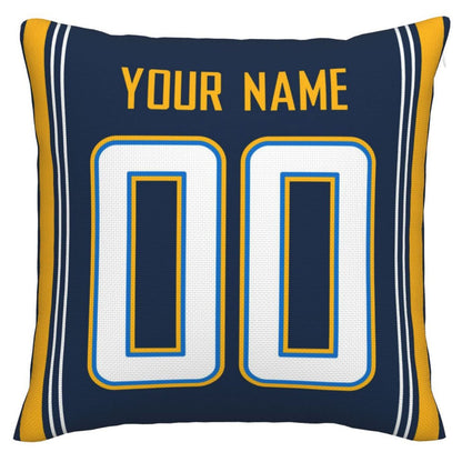 Custom LA.Chargers Pillow Decorative Throw Pillow Case - Print Personalized Football Team Fans Name & Number Birthday Gift Football Pillows