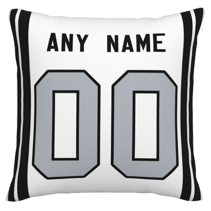 Custom L.Raiders Pillow Decorative Throw Pillow Case - Print Personalized Football Team Fans Name & Number Birthday Gift Football Pillows