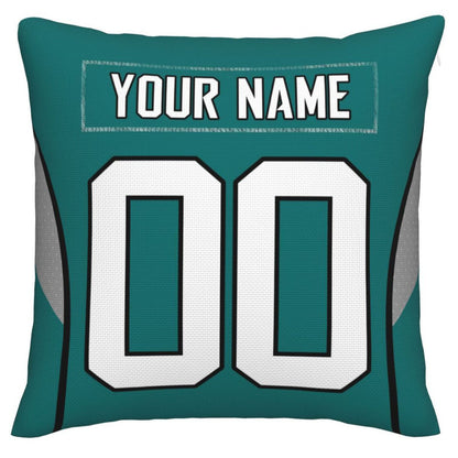 Custom J.Jaguars Pillow Decorative Throw Pillow Case - Print Personalized Football Team Fans Name & Number Birthday Gift Football Pillows