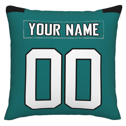 Custom J.Jaguars Pillow Decorative Throw Pillow Case - Print Personalized Football Team Fans Name & Number Birthday Gift Football Pillows