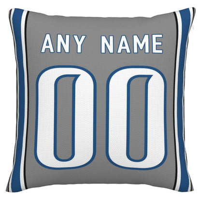 Custom Detroit Lions Pillow Decorative Throw Pillow Case - Print Personalized Football Team Fans Name & Number Birthday Gift Football Pillows